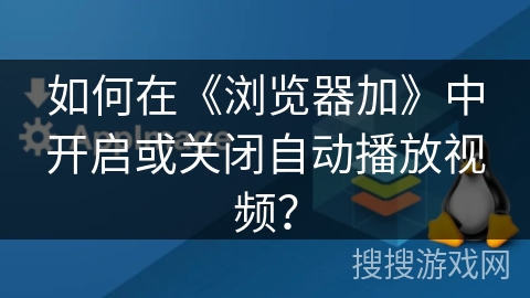 如何在《浏览器加》中开启或关闭自动播放视频？