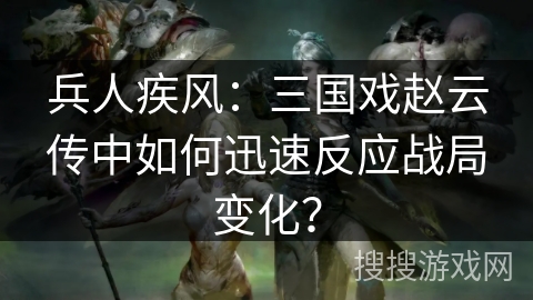兵人疾风：三国戏赵云传中如何迅速反应战局变化？
