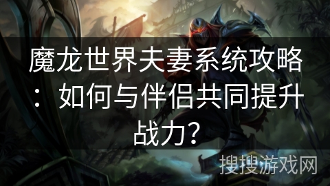 魔龙世界夫妻系统攻略：如何与伴侣共同提升战力？