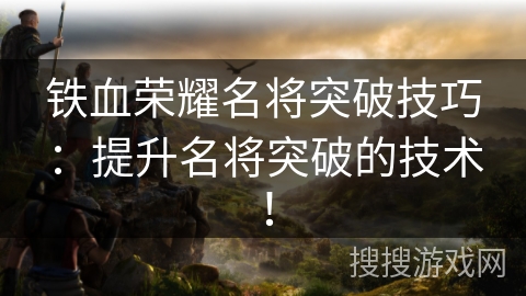 铁血荣耀名将突破技巧：提升名将突破的技术！