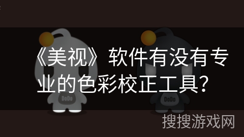 《美视》软件有没有专业的色彩校正工具？