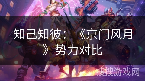 知己知彼：《京门风月》势力对比