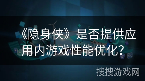 《隐身侠》是否提供应用内游戏性能优化？