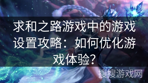 求和之路游戏中的游戏设置攻略：如何优化游戏体验？