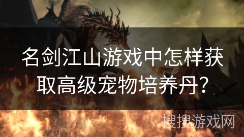 名剑江山游戏中怎样获取高级宠物培养丹？