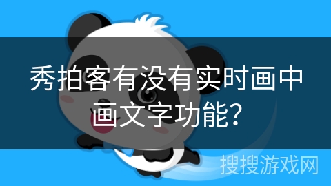 秀拍客有没有实时画中画文字功能？