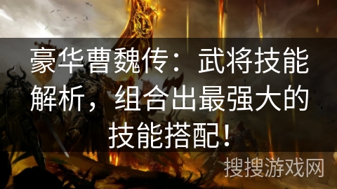 豪华曹魏传:武将技能解析,组合出最强大的技能搭配! 豪华曹魏传:武将技能解析,组合出最强大的技能搭配!