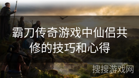 霸刀传奇游戏中仙侣共修的技巧和心得