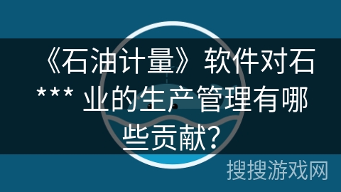 《石油计量》软件对石 *** 业的生产管理有哪些贡献？