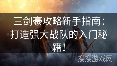 三剑豪攻略新手指南：打造强大战队的入门秘籍！