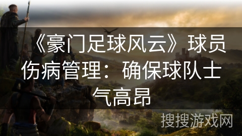 《豪门足球风云》球员伤病管理:确保球队士气高昂 《豪门足球风云》球员伤病管理:确保球队士气高昂