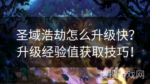 圣域浩劫怎么升级快？升级经验值获取技巧！