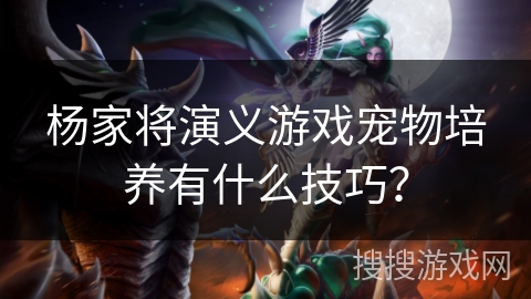 杨家将演义游戏宠物培养有什么技巧？