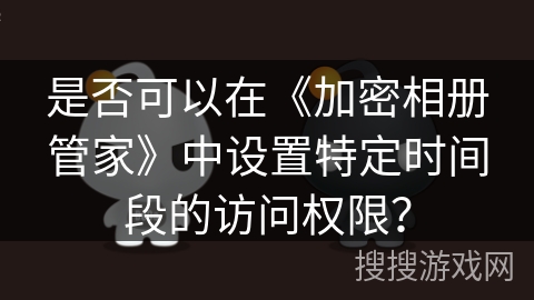 是否可以在《加密相册管家》中设置特定时间段的访问权限？