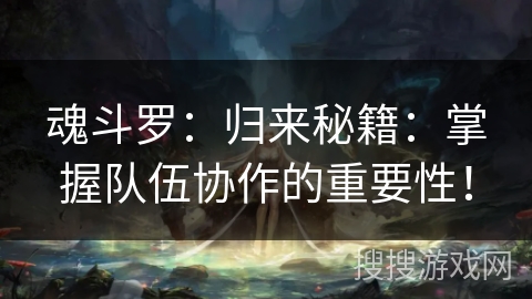 魂斗罗：归来秘籍：掌握队伍协作的重要性！