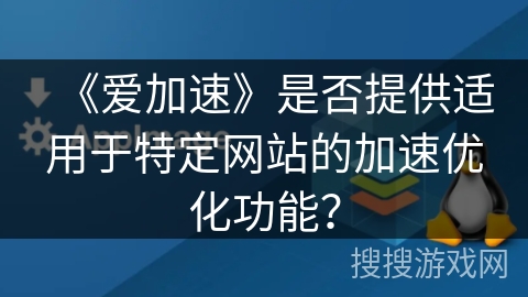 《爱加速》是否提供适用于特定网站的加速优化功能？