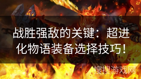 战胜强敌的关键：超进化物语装备选择技巧！