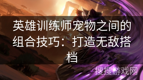 英雄训练师宠物之间的组合技巧：打造无敌搭档