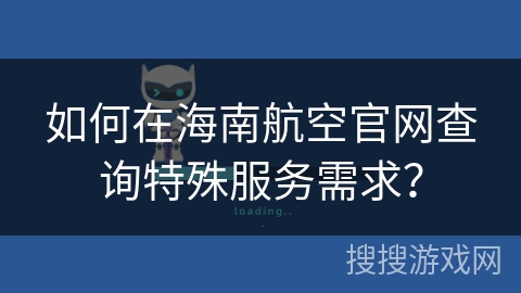 如何在海南航空官网查询特殊服务需求? 如何在海南航空官网查询特殊服务需求?