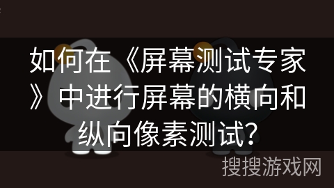 如何在《屏幕测试专家》中进行屏幕的横向和纵向像素测试？