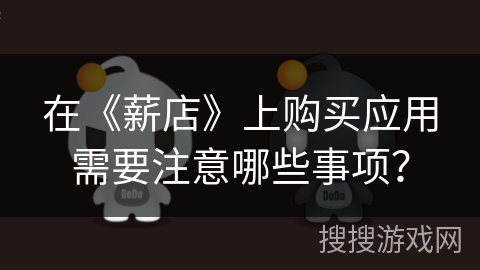 在《薪店》上购买应用需要注意哪些事项？