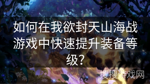 如何在我欲封天山海战游戏中快速提升装备等级？