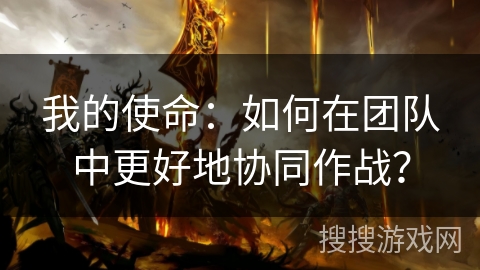 我的使命:如何在团队中更好地协同作战? 我的使命:如何在团队中更好地协同作战?