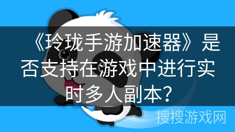 《玲珑手游加速器》是否支持在游戏中进行实时多人副本？