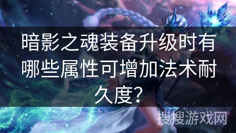 暗影之魂装备升级时有哪些属性可增加法术耐久度？
