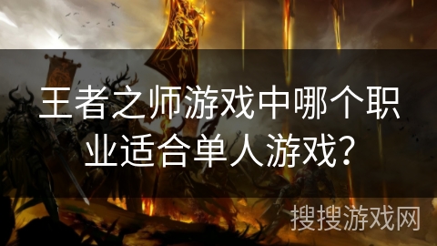 王者之师游戏中哪个职业适合单人游戏？