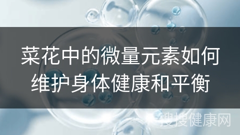 菜花中的微量元素如何维护身体健康和平衡