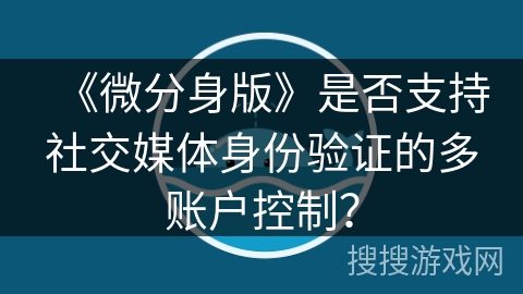 《微分身版》是否支持社交媒体身份验证的多账户控制？