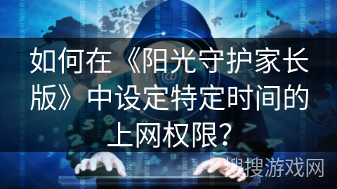 如何在《阳光守护家长版》中设定特定时间的上网权限？