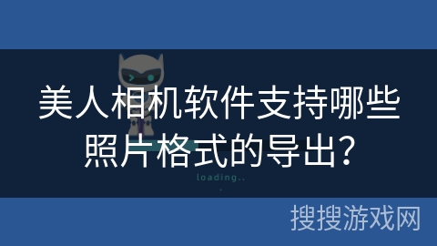 美人相机软件支持哪些照片格式的导出？