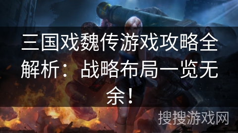 三国戏魏传游戏攻略全解析：战略布局一览无余！