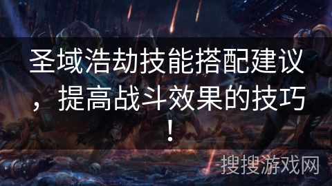圣域浩劫技能搭配建议，提高战斗效果的技巧！