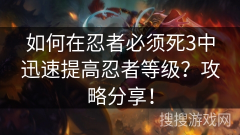 如何在忍者必须死3中迅速提高忍者等级?攻略分享! 如何在忍者必须死3中迅速提高忍者等级?攻略分享!