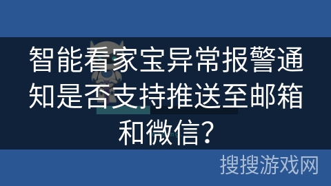 智能看家宝异常报警通知是否支持推送至邮箱和微信? 智能看家宝异常报警通知是否支持推送至邮箱和微信?