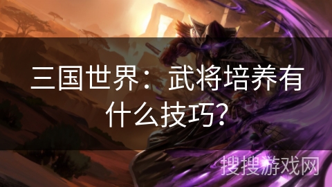 三国世界:武将培养有什么技巧? 三国世界:武将培养有什么技巧?