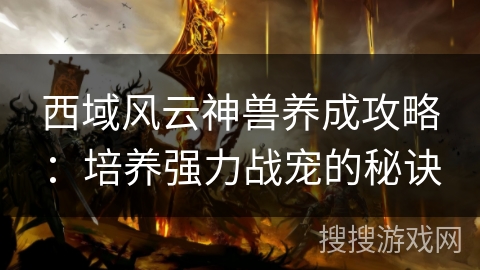 西域风云神兽养成攻略：培养强力战宠的秘诀