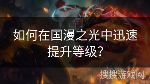 如何在国漫之光中迅速提升等级？