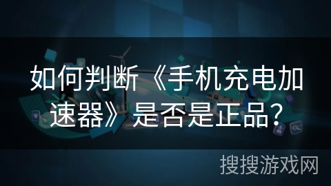 如何判断《手机充电加速器》是否是正品? 如何判断《手机充电加速器》是否是正品?