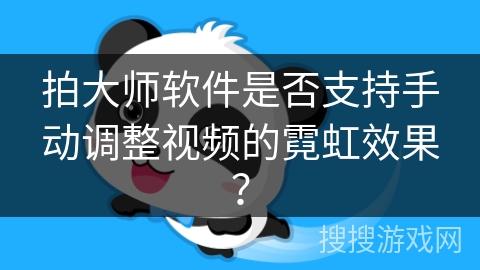 拍大师软件是否支持手动调整视频的霓虹效果？