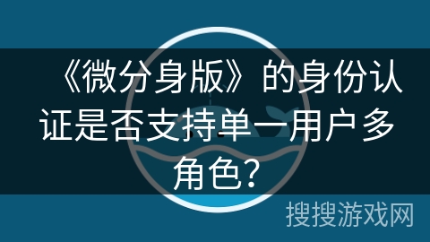《微分身版》的身份认证是否支持单一用户多角色？