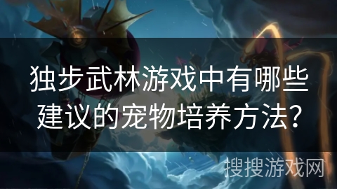 独步武林游戏中有哪些建议的宠物培养方法? 独步武林游戏中有哪些建议的宠物培养方法?