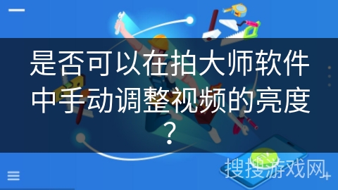 是否可以在拍大师软件中手动调整视频的亮度？