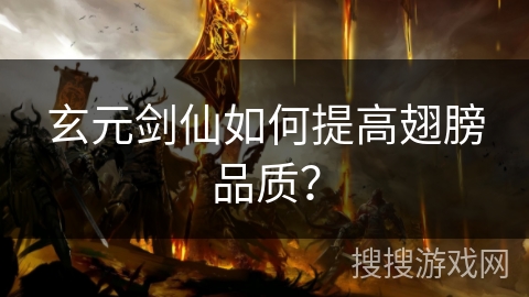 玄元剑仙如何提高翅膀品质？