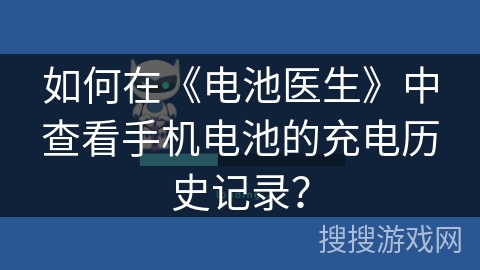 如何在《电池医生》中查看手机电池的充电历史记录？