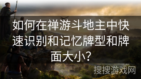 如何在禅游斗地主中快速识别和记忆牌型和牌面大小？