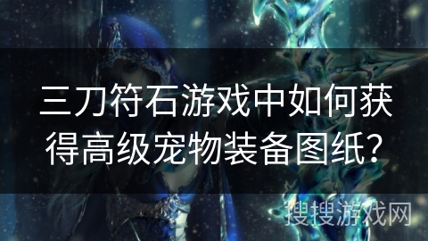 三刀符石游戏中如何获得高级宠物装备图纸？